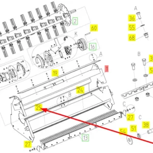 Oryginalny przeciwnóż o numerze katalogowym 100691912, stosowany w kombajnach zbożowych marki Rostselmash schemat.