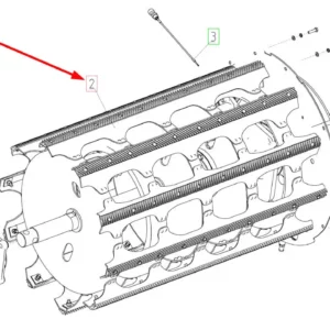 Oryginalny bęben młocarni z przekładnią o numerze katalogowym 100693162, stosowany w kombajnach zbożowych marki Rostselmash schemat.
