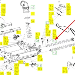 Oryginalny przenośnik ślimakowy o numerze katalogowym 100701056, stosowany w kombajnach zbożowych marki Rostselmash schemat.