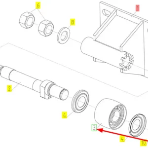 Oryginalna rolka klepiska o numerze katalogowym 100702533, stosowana w kombajnach zbożowych marki Rostselmash schemat.