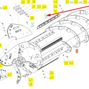Oryginalny cep kompletny o numerez katalogowym 100704292, stosowany w kombajnach zbożowych marki Rostselmash schemat.