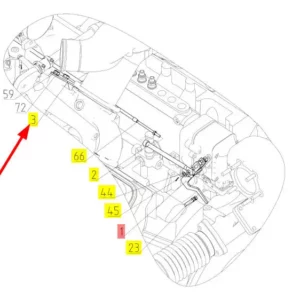 Oryginalna dźwignia o numerze katalogowym 100709347, stosowana w kombajnach zbożowych marki Rostselmash schemat.