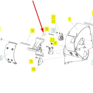 Oryginalny rotor mechanizmu młynka niedomłotów o numerze katalogowym 100711022, stosowany w kombajnach zbożowych marki Rostselmash schemat.