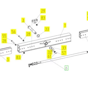 Oryginalny pierścień o numerze katalogowym 100712903, stosowany w kombajnach zbożowych marki Rostselmash schemat