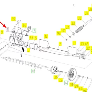 Oryginalny młynek niedomłotów o numerze katalogowym 100713166, stosowany w kombajnach zbożowych marki Rostselmash schemat.