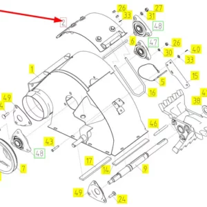 Oryginalna osłona o numerze katalogowym 100713228, stosowana w kombajnach zbożowych marki Rostselmash schemat.