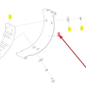 Oryginalne mocowanie klepiska młynka niedomłotów o numerze katalogowym 100713235, stosowane w kombajnach zbożowych marki Rostselmash schemat.