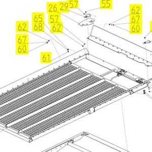 Oryginalna listwa zgarniająca sita o numerze katalogowym 100715260, stosowana w kombajnach zbożowych marki Rostselmash- schemat.