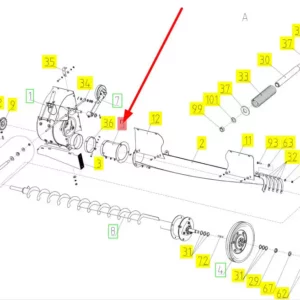 Oryginalna rura młynka niedomłotów o numerze katalogowym 100715446, stosowana w kombajnach zbożowych marki Rostselmash schemat.