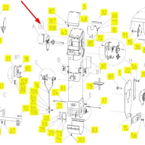 Oryginalny wał elewatora plew o numerze katalogowym 100715561, stosowany w kombajnach zbożowych marki Rostselmash schemat.