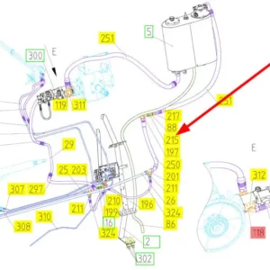 Oryginalne złącze hydrauliczne o numerze katalogowym 100717249, stosowane w kombajnach zbożowych marki Rostselmash schemat.