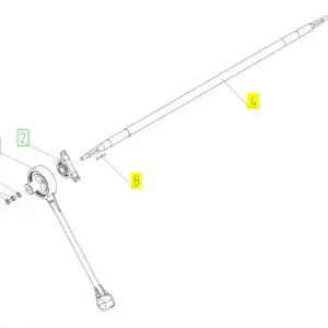 Oryginalny wał napędu sit o numerze katalogowym 100717410, stosowany w kombajnach zbożowych marki Rostselmash schemat.
