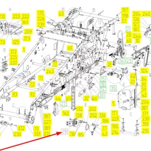 Oryginalne koło pasowe napinacza o numerze katalogowym 100717541, stosowane w kombajnach zbożowych marki Rostselmash schemat.