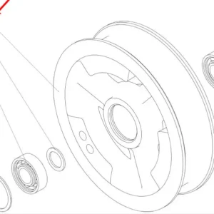 Oryginalne koło pasowe napinające o numerze katalogowym 100717570, stosowane w kombajnach zbożowych marki Rostselmash- schemat.