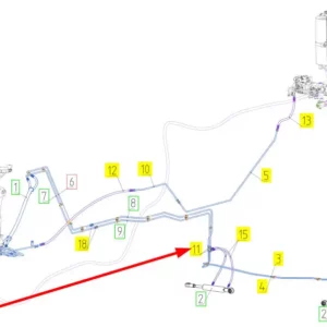 Oryginalne kolanko hydrauliczne o numerze katalogowym 100717810, stosowane w kombajnach zbożowych marki Rostselmash schemat.