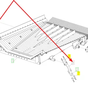 Oryginalne zawieszenie podsiewacza o numerze katalogowym 100718219, stosowane w kombajnach zbożowych marki Rostselmash schemat.