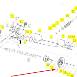 Oryginalne koło pasowe ze sprzęgłem o numerze katalogowym 100718410, stosowane w kombajnach zbożowych marki Rostselmash schemat.