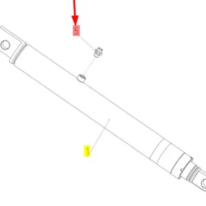 Oryginalna kalamitka M18 x 1.5 siłownika hederu o numerze katalogowym 100718775, stosowana w kombajnach zbożowych marki Rostselmash- schemat.