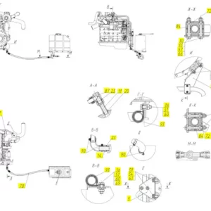 Oryginalne złącze hydrauliczne o numerze katalogowym 100718844, stosowane w kombajnach zbożowych marki Rostselmash- schemat.