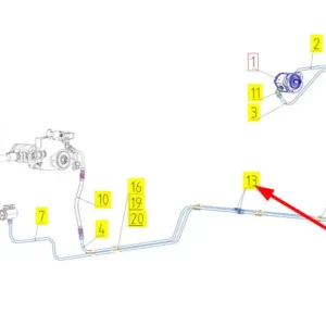 Oryginalne złącze hydrauliczne o numerze katalogowym 100718864, stosowane w kombajanch zbożowych marki Rostselmash schemat.