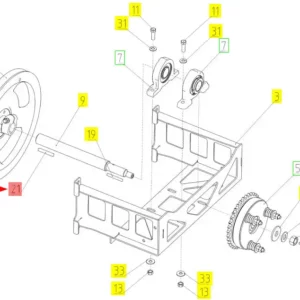 Oryginalny klin o wymiarach 12 x 8 x 70 i numerze katalogowym 100721959, stosowany w kombajnach zbożowych marki Rostselmash- schemat.