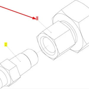 Oryginalne złącze hydrauliczne o numerze katalogowym 100723537, stosowane w kombajnach zbożowych marki Rostselmash schemat.