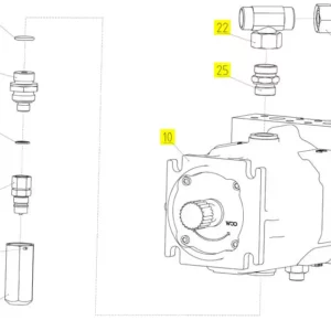 Oryginalne złącze hydrauliczne o numerze katalogowym 100723539, stosowany w kombajnach zbożowych marki Rostselmash schemat.
