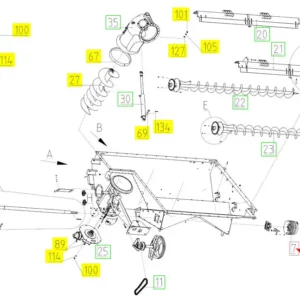 Oryginalne koło pasowe o numerze katalogowym 100723971, stosowane w kombajnach zbożowych marki Rostselmash schemat.