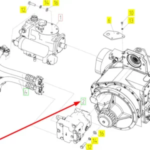 Oryginalny silnik hydrauliczny o numerze katalogowym 100724013, stosowany w kombajnach zbożowych marki Rostselmash schemat.