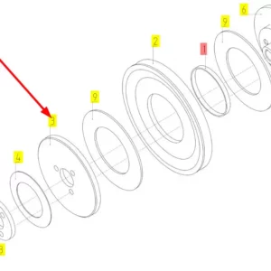 Oryginalny dysk ruchomy o numerze katalogowym 100725212, stosowany w kombajnach zbożowych marki Rostselmash schemat.