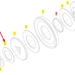 Oryginalna tarcza koła pasowego o numerze katalogowym 100725217, stosowana w kombajnach zbożowych marki Rostselmash schemat.