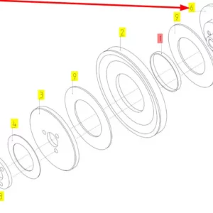 Oryginalna flansza koła pasowego o numerze katalogowym 100725231, stosowana w kombajnach zbożowych marki Rostselmash schemat.
