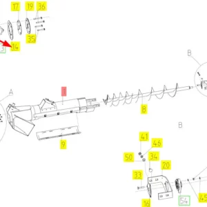 Oryginalna uszczelka przekładni o numerze katalogowym 100725294, stosowana w kombajnach zbożowych marki Rostselmash schemat.