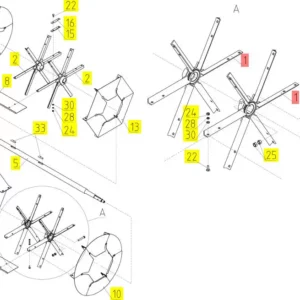 Oryginalna tarcza wentylatora o numerze katalogowym 100725998, stosowana w kombajnach zbożowych marki Rostselmash schemat.
