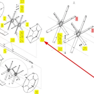 Oryginalna tarcza wentylatora o numerze katalogowym 100726002, stosowana w kombajnach zbożowych marki Rostselmash schemat.