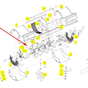 Oryginalny wentylator wialni o numerze katalogowym 100726134, stosowany w kombajnach zbożowych marki Rostselmash schemat.