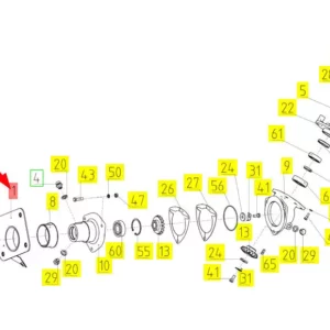 Oryginalna obudowa przekładni o numerze katalogowym 100726800, stosowana w kombajnach zbożowych marki Rostselmash schemat.