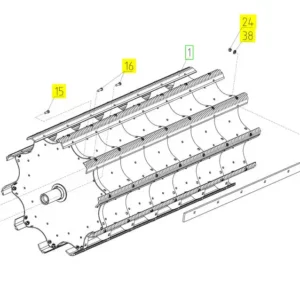 Oryginalne odważniki bębna o numerze katalogowym 100728141, stosowane w kombajnach zbożowych marki Rostslemash schemat.