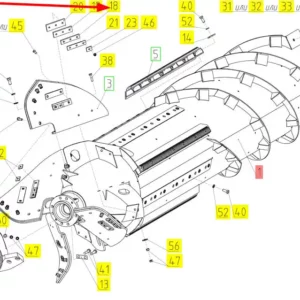 Oryginalny odważnik o numerze katalogowym 100728150, stosowany w kombajnach zbożowych marki Rostselmash schemat.