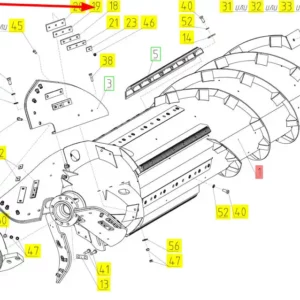 Oryginalny odważnik o numerze katalogowym 100728153, stosowany w kombajnach zbożowych marki Rostselmash schemat.