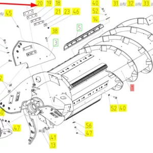 Oryginalny odważnik o numerze katalogowym 100728157, stosowany w kombajnach zbożowych marki Rostselmash schemat.