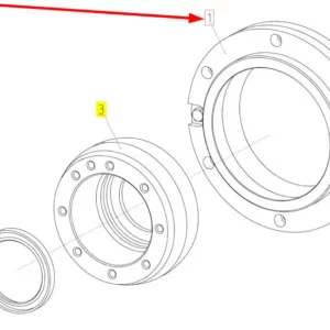 Oryginalne mocowanie rotoru o numerze katalogowym 100728581, stosowane w kombajnach zbożowych marki Rostselmash schemat.