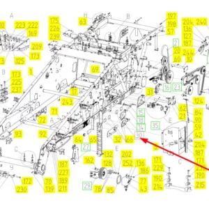 Oryginalna osłona o numerze katalogowym 100728744, stosowana w kombajnach zbożowych marki Rostselmash schemat.