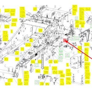 Oryginalna osłona o numerze katalogowym 100729033, stosowana w kombajnach zbożowych marki Rostselmash schemat.