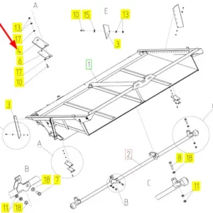 Oryginalna listwa mocująca o numerze katalogowym 100729277, stosowana w kombajnach zbożowych marki Rostselmash schemat.