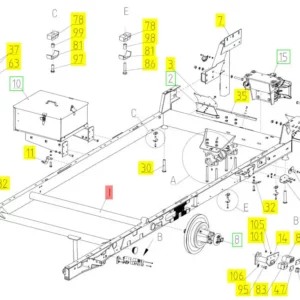 Oryginalna zaślepka o numerze katalogowym 100729357, stosowana w kombajnach zbożowych marki Rostselmash schemat.