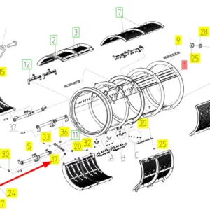 Oryginalna tuleja ustalająca o numerze katalogowym 100729445, stosowana w kombajnach zbożowych marki Rostselmash schemat.