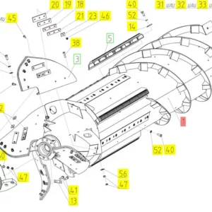 Oryginalna flansza rotoru o numerze katalogowym 100730123, stosowana w kombajnach zbożowych marki Rostselmash schemat.