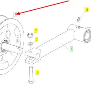 Oryginalne koło pasowe napinacza o numerze katalogowym 100731341, stosowane w kombajnach zbożowych marki Rostselmash schemat.