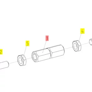 Oryginalna główka cięgna o numerze katalogowym 100732094, stosowana w kombajnach zbożowych marki Rostselmash schemat.
